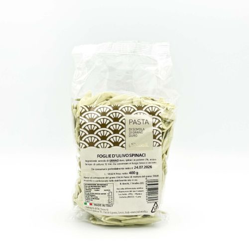 FOGLIE D'ULIVO DI SEMOLA DI GRANO DURO AGLI SPINACI 